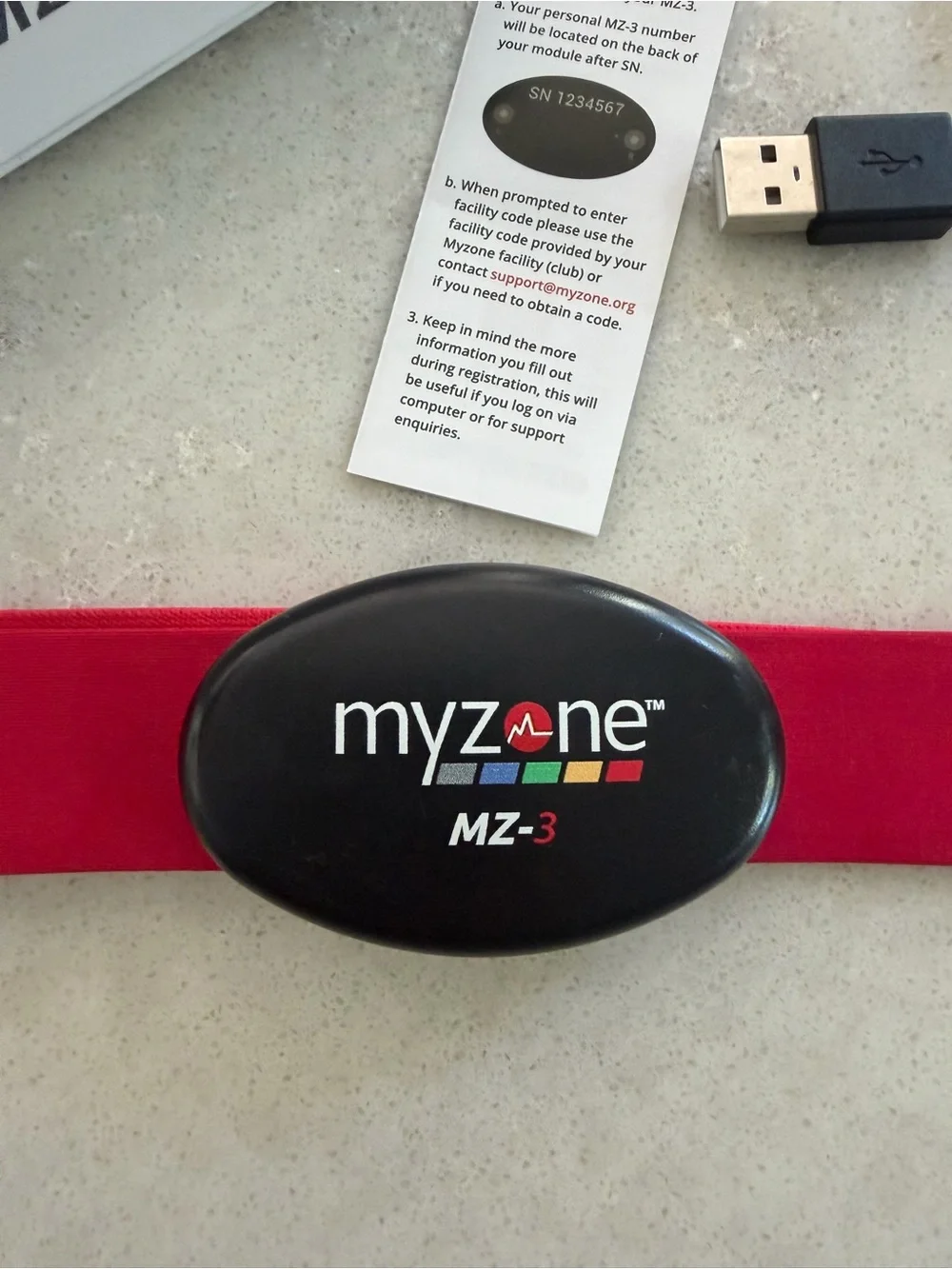 MZ-3 Red Heart Rate Monitor Chest Strap -